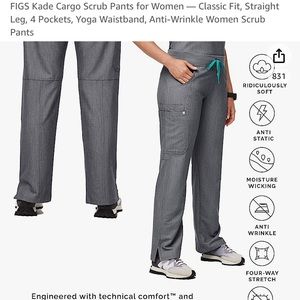 FIGS Kade Cargo scrub pants Graphite S